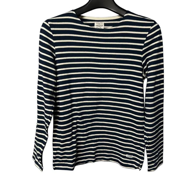 [BUNJANG] Hazzys Navy Stripe Long Sleeve T-Shirt / 95 헤지스 네이비 스트라이프 긴팔 티셔츠