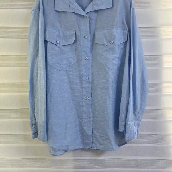 [BUNJANG] LAKE Light Blue Oversized Pocket Shirt FREE / 레이크 LAKE 라이트블루 오버핏 포켓 셔츠 FREE