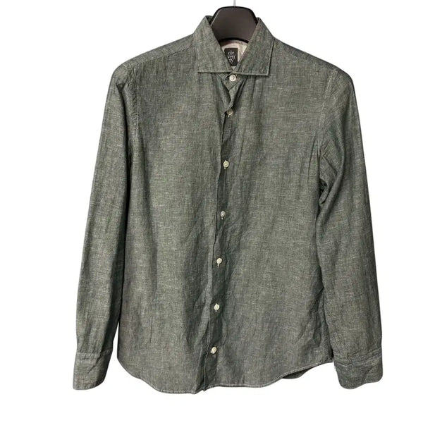 [BUNJANG] Eleven Tee Green Linen Shirt / 100 일레븐티 그린 린넨 셔츠 남방