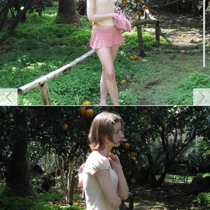 [BUNJANG] SINOON Red Gingham Check Bikini Skirt Set / 시눈(SINOON) 레드 깅엄 체크 비키니 스커트 세트 새상품