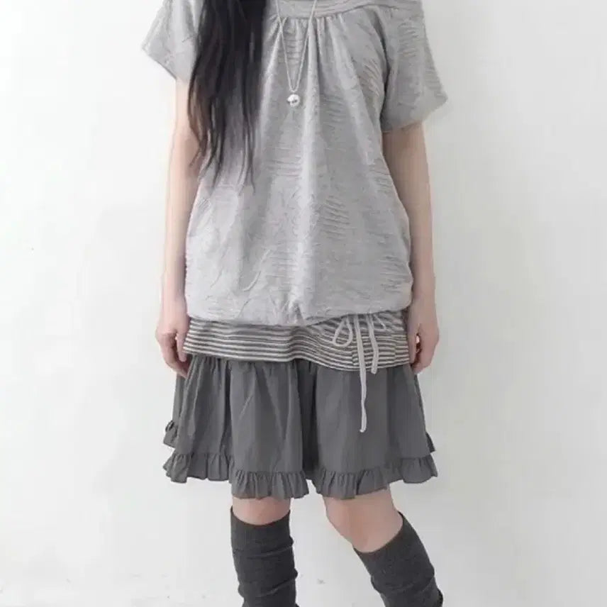 [BUNJANG] Yousofie Long Stripe Sleeveless Coordi Set / 에이블리 유소피에 long stripe sleeveless 롱 스트라이프 슬리브리스 코디 세트 나시