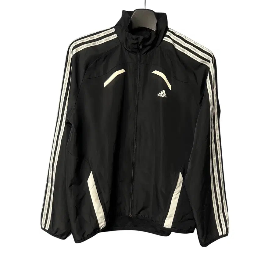 [BUNJANG] Adidas Logo Black Windbreaker Jacket / 100 아디다스 로고 블랙 바람막이 자켓