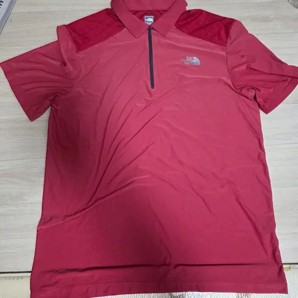 [BUNJANG] The North Face Men's Red Short-Sleeve Polo Shirt / 노스페이스 남성 반팔 카라티 레드