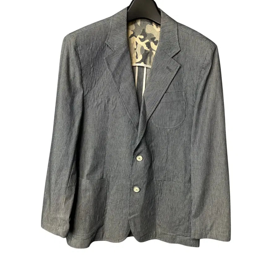 [BUNJANG] XXL Parsons Stripe Linen Blazer Jacket / XXL 파슨스 스트라이프 린넨 블레이저 자켓