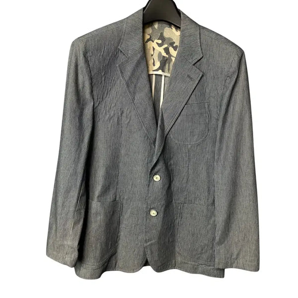 [BUNJANG] XXL Parsons Stripe Linen Blazer Jacket / XXL 파슨스 스트라이프 린넨 블레이저 자켓