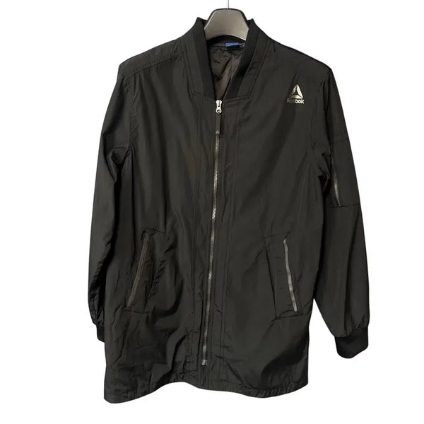 [BUNJANG] Reebok Logo Black Long Windbreaker Jacket XL / XL 리복 로고 블랙 롱 바람막이 자켓