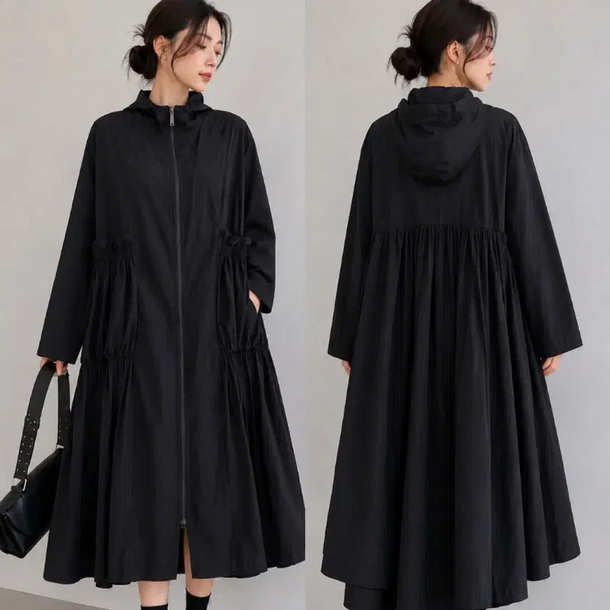 [BUNJANG] 23SS Oversized Hooded Trench Jumper / 몸빼 후드 오버핏 트렌치 점퍼 23SS