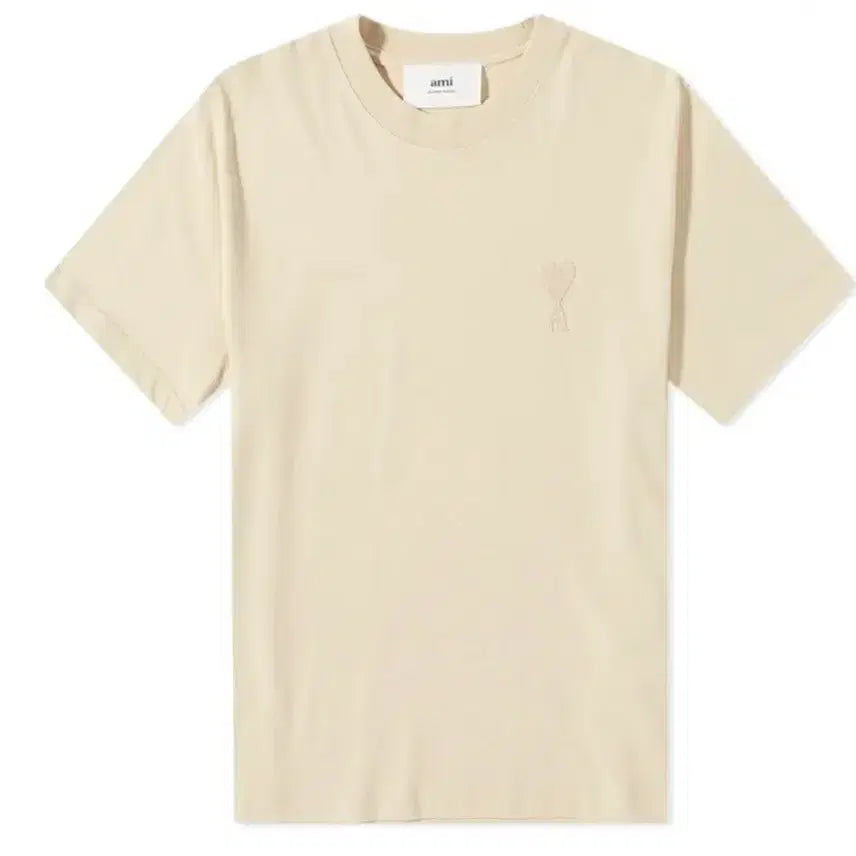 [BUNJANG] BTS ARMY Men's Embroidered Big Heart Short-Sleeve T-Shirt XL Vanilla / (미개봉 새상품XL) 아미 남성 자수 빅하트 반팔티셔츠