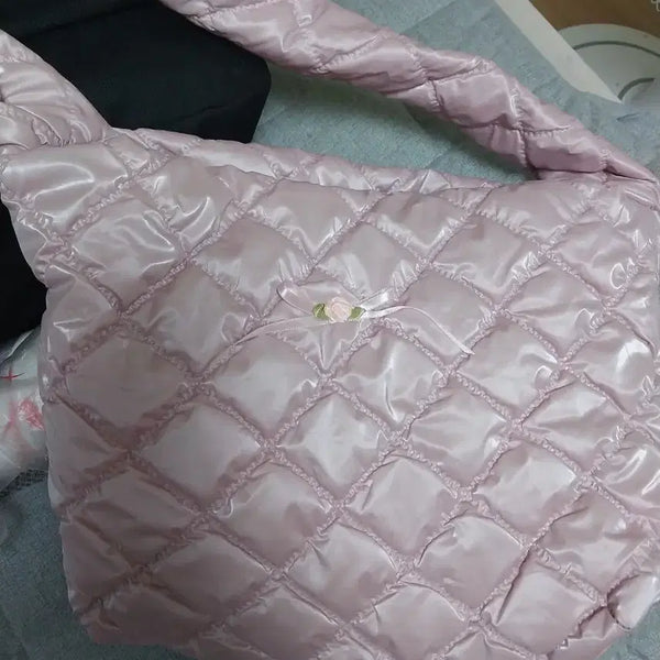 [BUNJANG] Handmade Quilting Shoulder Bag Pink with Pouch / 핸드메이드 퀼팅 숄더백 핑크#&파우치