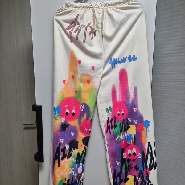 [BUNJANG] Unique Graffiti Cotton Pants (Size 55-66) / 귀여운유니크바지(55~66)