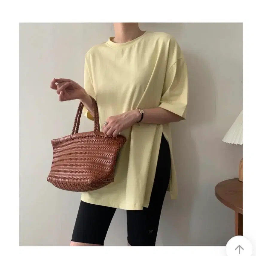 [BUNJANG] Oversized Fit Short Sleeve T-Shirt - Lemon Yellow (Maternity Friendly) / 레몬색 오버핏 반팔티(임산부 가능)