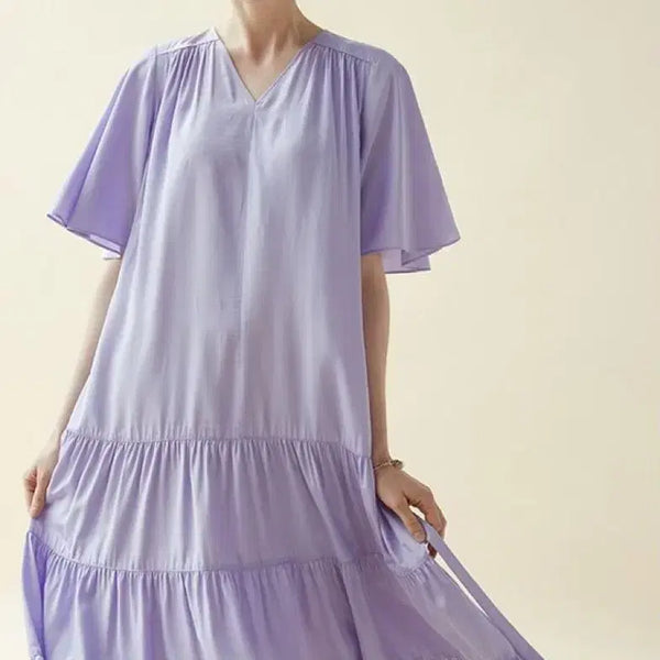 [BUNJANG] Eudon Choi Lavender Flowy Midi Dress Size 55 / 유돈초이 라벤더 하늘거리는 원피스 55