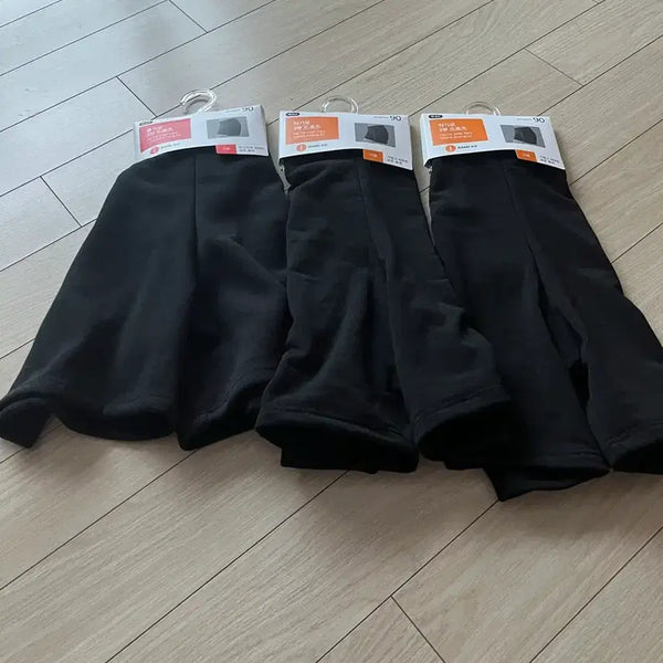 [BUNJANG] Black Thermal Underpants 3-Pack Set (Size 90) / 검정색 속바지 기모 3개 세트 90