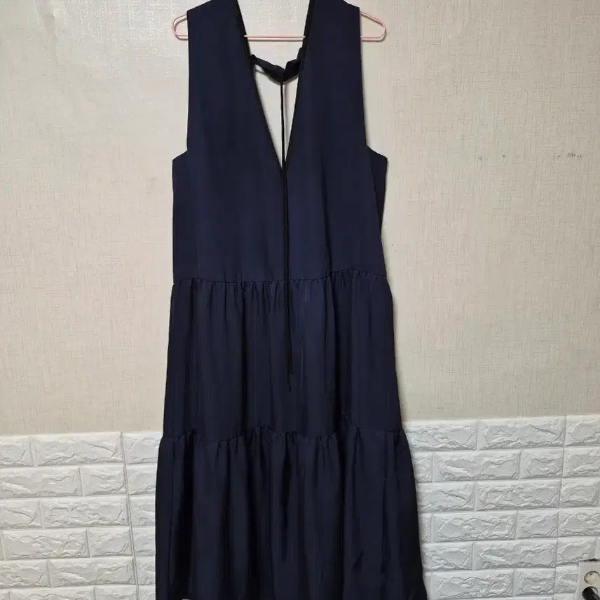 [BUNJANG] Lucky Sweets Navy Frill Long Dress / 럭키스웨뜨 네이비 프릴 원피스