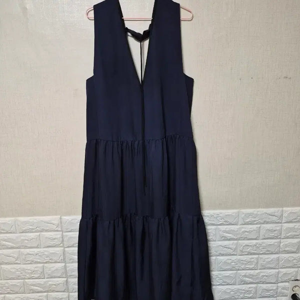 [BUNJANG] Lucky Sweets Navy Frill Long Dress / 럭키스웨뜨 네이비 프릴 원피스