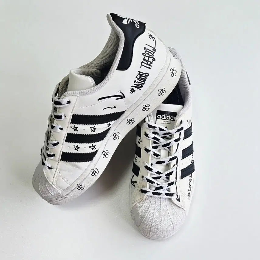 [BUNJANG] Adidas Superstar Graffiti Design Sneakers / 아디다스 슈퍼스타 샤피백 225~230mm