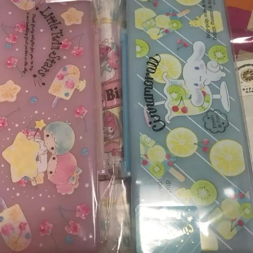 [BUNJANG] Sanrio Little Twin Stars Cinnamoroll Pencil Case & Sticker Set / 산리오 리틀트윈스타 시나모롤 필통 스티커