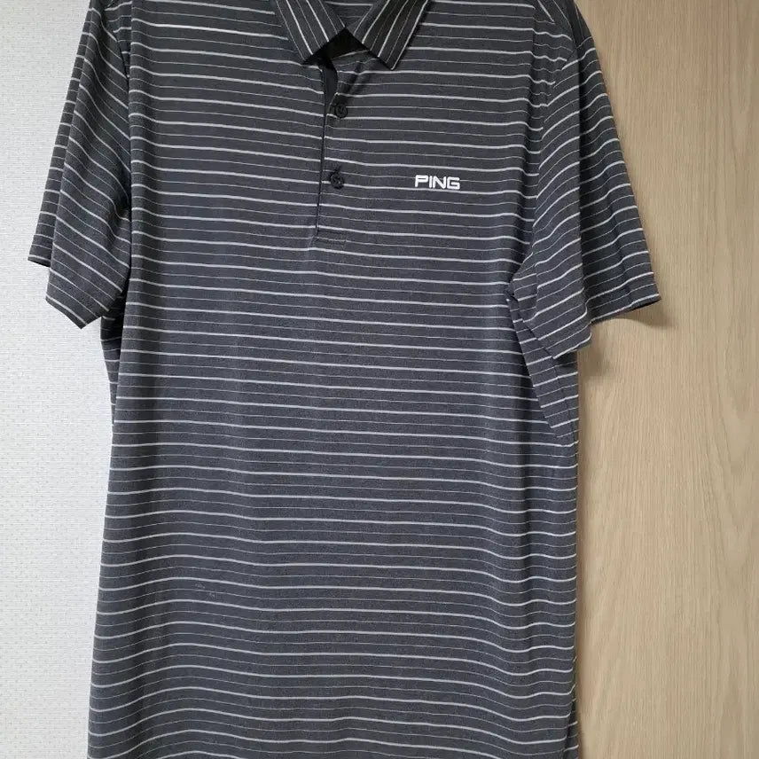 [BUNJANG] PING Golf Performance Stripe Short Sleeve Polo Shirt (Size 105) / 핑 골프 기능성 스트라이프 반팔 카라티 (105)