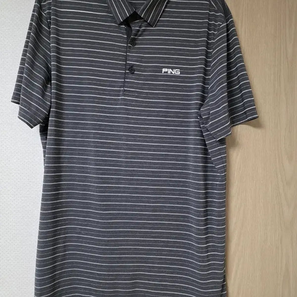 [BUNJANG] PING Golf Performance Stripe Short Sleeve Polo Shirt (Size 105) / 핑 골프 기능성 스트라이프 반팔 카라티 (105)