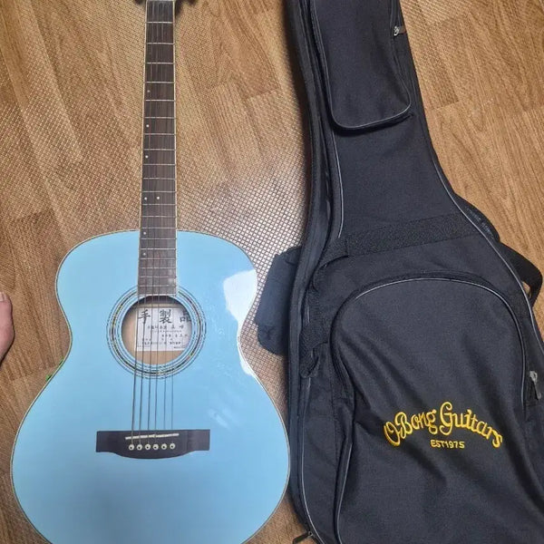 [BUNJANG] Light Blue Acoustic Guitar Beginner Set / 하늘색 오봉기타