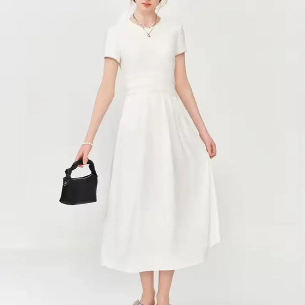 [BUNJANG] White Knit Long Dress Size 55 / 니트 화이트 롱 원피스 55사이즈