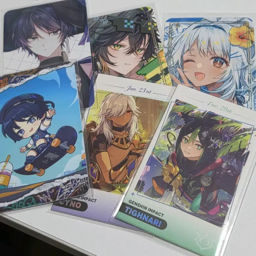 [BUNJANG] Genshin Impact Wanderer, Tighnari, Cyno Photocard Bundle Set / 원신 말슈붕 홀그 포카,메가커피 콜라보 방랑자,생일 타이나리 사이노 포카 일괄 양도
