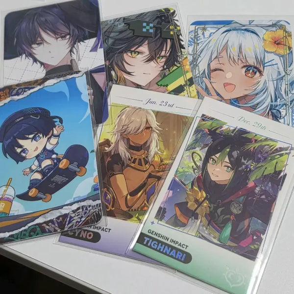 [BUNJANG] Genshin Impact Wanderer, Tighnari, Cyno Photocard Bundle Set / 원신 말슈붕 홀그 포카,메가커피 콜라보 방랑자,생일 타이나리 사이노 포카 일괄 양도