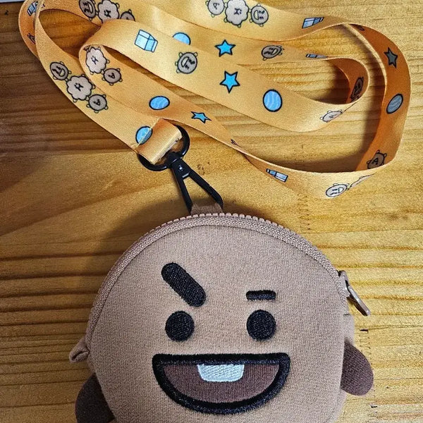 [BUNJANG] BT21 SHOOKY Coin Pouch with Necklace Strap Set / BT21 슈키 동전 지갑