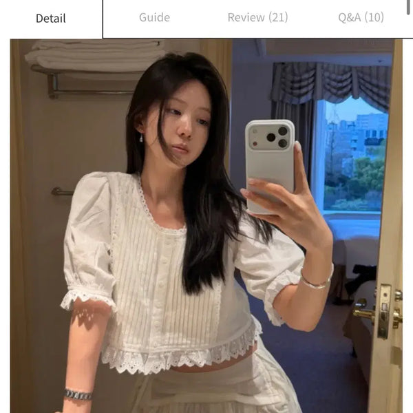 [BUNJANG] Shop Eini Amy Blouse (White) / 샵유이니 에이미 블라우스(화이트)