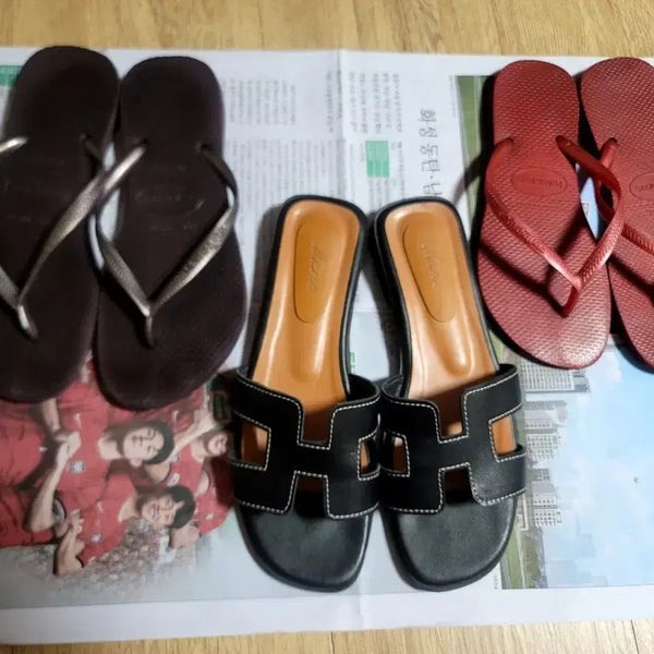 [BUNJANG] Havaianas Suede Flip-Flops, Mules & Slides (Set of 3) / 발편한 슬리퍼 3종 스웨이드 하바나 플립플롭 쪼리 하바이아나스  뮬슬리퍼