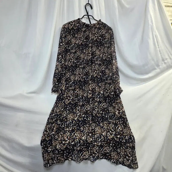[BUNJANG] Floral Pleated Long Dress / 플로럴스폰 봄가을잔주름 롱 원피스F