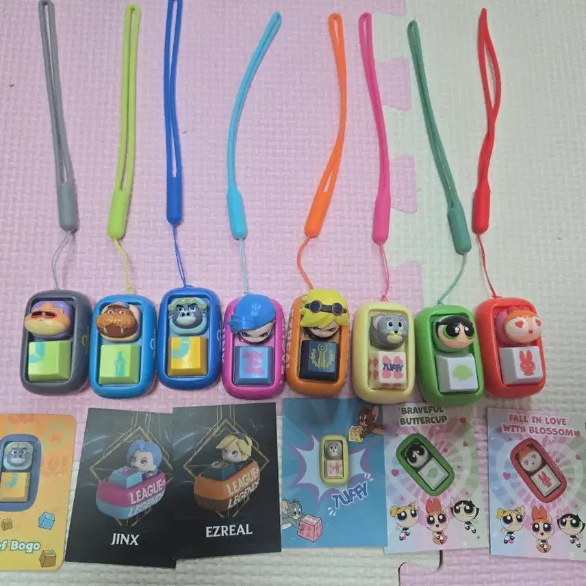 [BUNJANG] Zootopia, Powerpuff Girls, League of Legends, Tom and Jerry 8-Piece Keycap Keyring Set / 주토피아, 파워퍼프,리그 오브 레전드,톰과제리 키캡 키링 8종