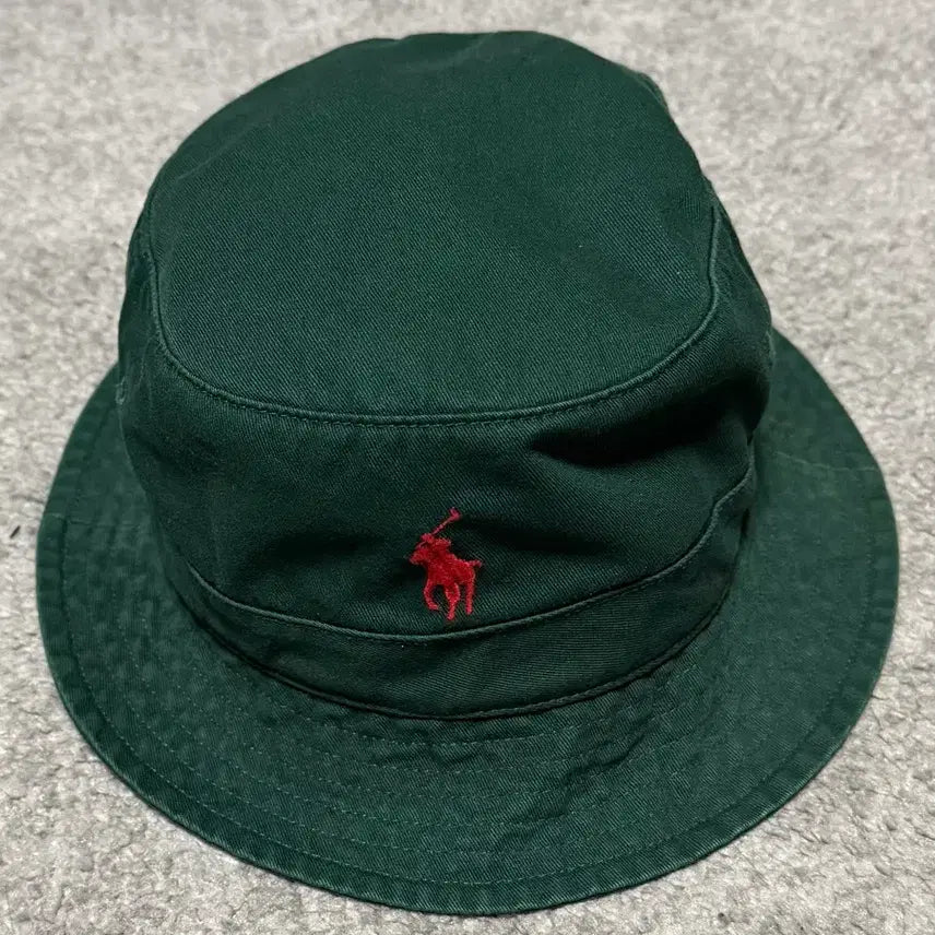 [BUNJANG] Polo Ralph Lauren Dark Green Bucket Hat Red Pony Logo L/XL / 폴로 랄프로렌 버킷햇 (L/XL / A급)