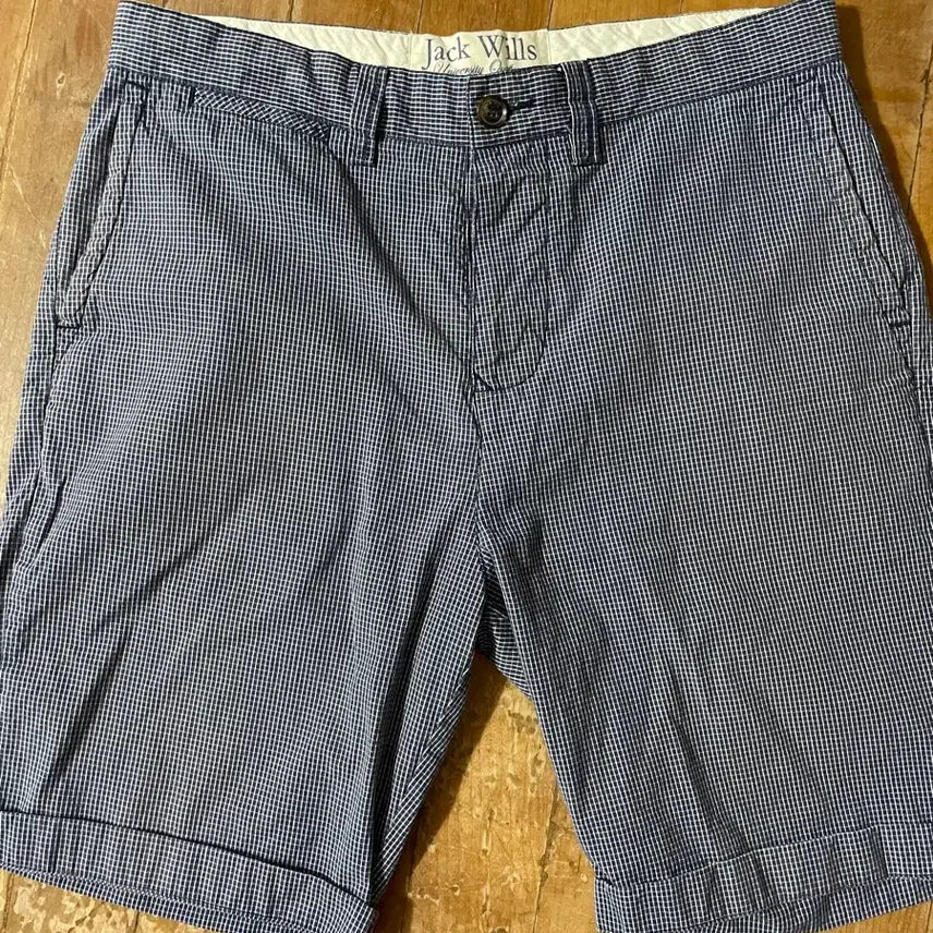 [BUNJANG] Jack Wills Men's Navy Check Shorts Size 32 / 영국 잭윌스 남성 반바지 32사이즈 네이비 체크