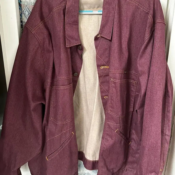[BUNJANG] Kapital Big Jijan Burgundy Denim Jacket / 캐피탈 빅 지쟌 버건디 데님자켓
