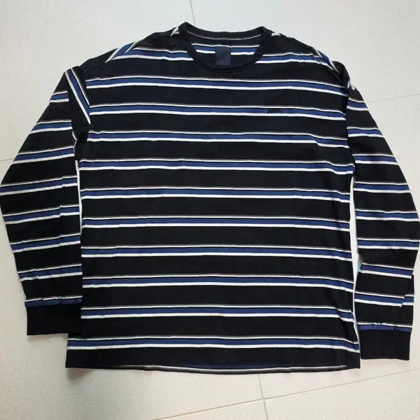 [BUNJANG] Juun.J 22SS Stripe Long Sleeve T-Shirt M / 준지 22ss 스트라이프 롱슬리브 검파흰 M