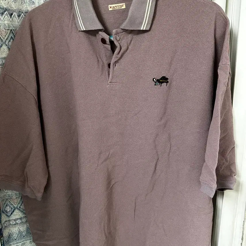 [BUNJANG] Capital Polo Shirt Purple / 4)캐피탈 피아노 폴로 셔츠 퍼플