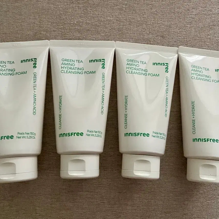 [BUNJANG] Innisfree Green Tea Amino Hydrating Foam Cleanser (150g x 4) Bundle Set / 이니스프리 그린티 아미노 수분 폼 클렌징 150g 4개 일괄 무배