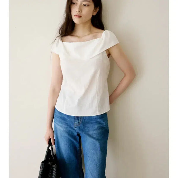 [BUNJANG] Well-Known Eve Off-Shoulder Blouse - Ivory / 웰노운 wellknown 이브 오프숄더 블라우스 아이보리