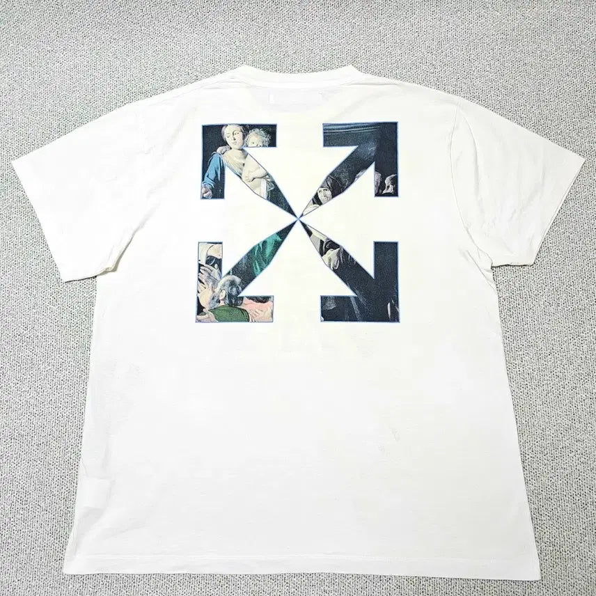 [BUNJANG] Off-White Caravaggio Arrow Art White T-Shirt (M) / [M 사이즈] 오프화이트 카라바조 애로우 명화 화이트 반팔티