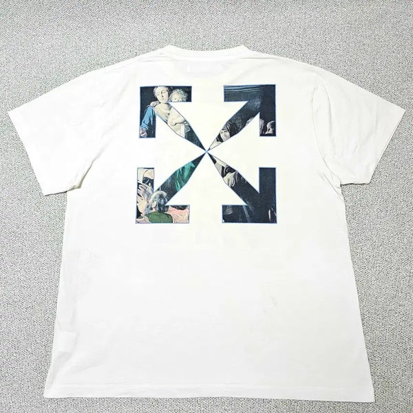 [BUNJANG] Off-White Caravaggio Arrow Art White T-Shirt (M) / [M 사이즈] 오프화이트 카라바조 애로우 명화 화이트 반팔티