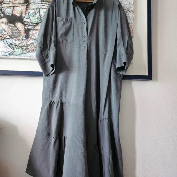 [BUNJANG] System (Hansem System) Rayon Oversized Long Dress / 한섬씨스템 레이온오버핏원피스