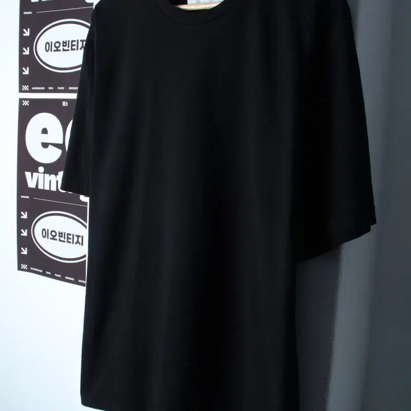 [BUNJANG] Brownyacht Plain Black T-Shirt (L-XL) / (L-XL) 브라운야드 반팔 티셔츠 무지 블랙 아메카지-H35252