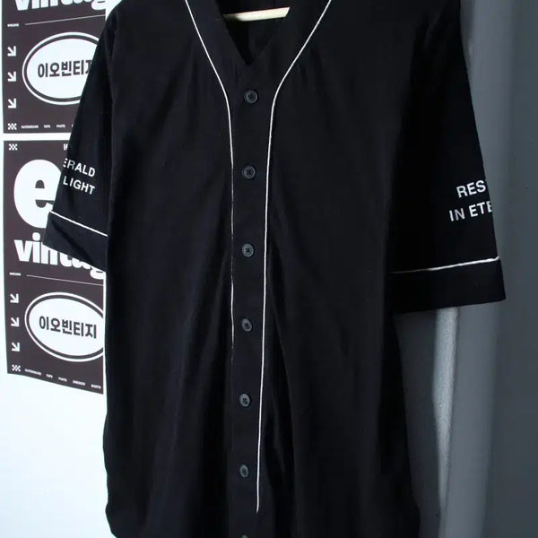 [BUNJANG] Andew Baseball Uniform Short-Sleeve T-Shirt Black Old School XL-2XL / (XL-2XL) 앤듀 반팔 티셔츠 야구유니폼 블랙 올드스쿨-H35262