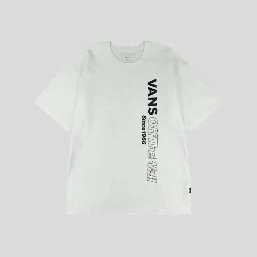 [BUNJANG] Vans White Black Spellout Logo Cotton Short Sleeve T-Shirt L / 반스 화이트 블랙 스펠아웃 로고 코튼 반팔 티셔츠 L