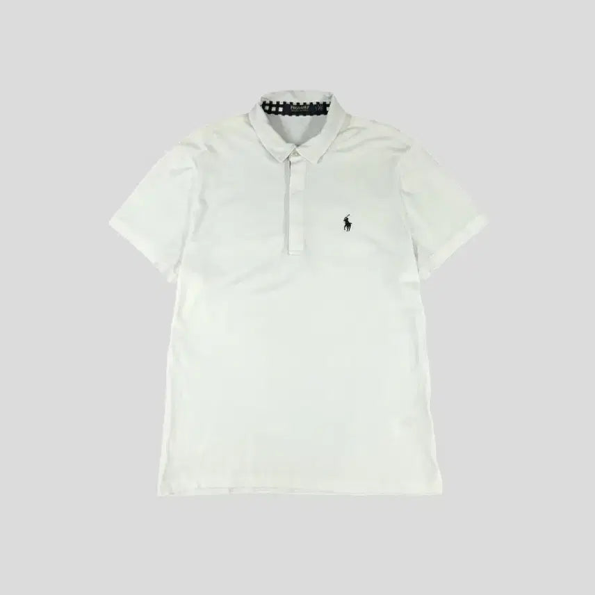 [BUNJANG] Polo Ralph Lauren Woman's L White Black Pony Cotton Blend Short Sleeve Polo Shirt / 폴로랄프로렌 골프 화이트 블랙포니 히든버튼 코튼블렌드 카라넥 반팔 티셔츠 WOMANS L