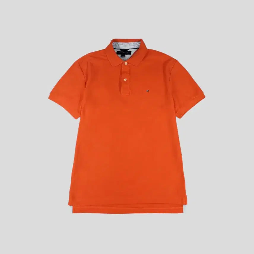 [BUNJANG] Tommy Hilfiger Orange Mini Logo Polo Shirt XL / 타미힐피거 오렌지 미니 로고 PK 피케 카라넥 반팔 티셔츠 XL