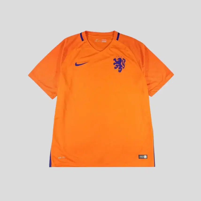 [BUNJANG] Nike Netherlands KNVB 16-17 Season Dri-FIT V-Neck Home Jersey XL / 나이키 오렌지 블루 스우시 로고 드라이핏 네덜란드 국대 KNVB 16-17시즌 축구 브이넥 홈킷 져지 레글런 반팔 티셔츠 XL