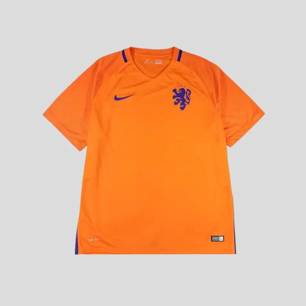 [BUNJANG] Nike Netherlands KNVB 16-17 Season Dri-FIT V-Neck Home Jersey XL / 나이키 오렌지 블루 스우시 로고 드라이핏 네덜란드 국대 KNVB 16-17시즌 축구 브이넥 홈킷 져지 레글런 반팔 티셔츠 XL