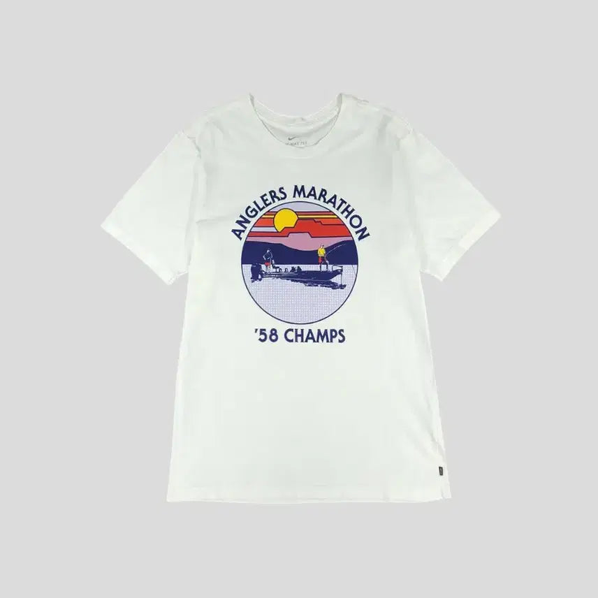 [BUNJANG] Nike SB Anglers Marathon Cotton T-Shirt White Multi-color L / 나이키 SB 화이트 멀티컬러 앵글러스 마라톤 코튼 반팔 티셔츠 L